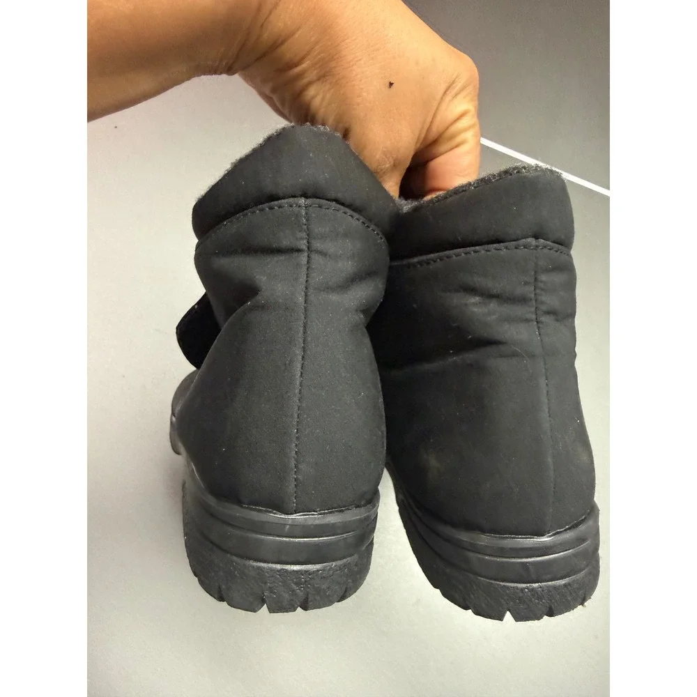 Toe Warmers Canada Mens Black Winter Boots Hook Loop Strap‎ Faux Fur Lined 12 2W